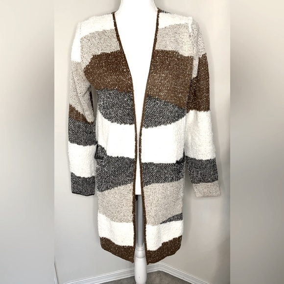 Fortune + Ivy Cardigan Sweater Open Front Pockets Stitchfix Women Small - Picture 1 of 6